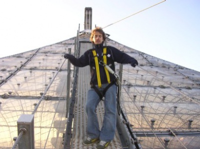 Auf dem Dach des Münchner Olympiastadions (31.10.2005)